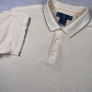 Nike Golf Polo Shirt Men XL Yellow Ribbed Dri-FIT Short Sleeve Collared Athletic